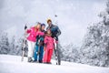 Skiing, winter, snow and fun - family enjoying winter vacations